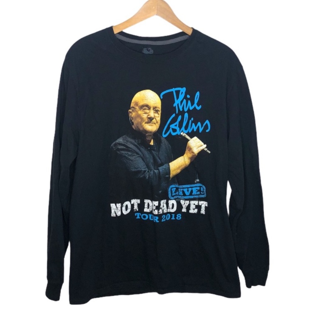 PHIL COLLINS Not Dead Yet 2018 Graphic Concert Tour Long Sleeve Shirt